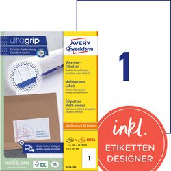 Multifunktionsetiketten Avery Zweckform 200 Stück weiß