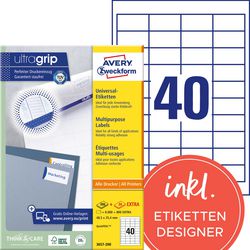 Multifunktionsetiketten Avery Zweckform 200 Stück weiß