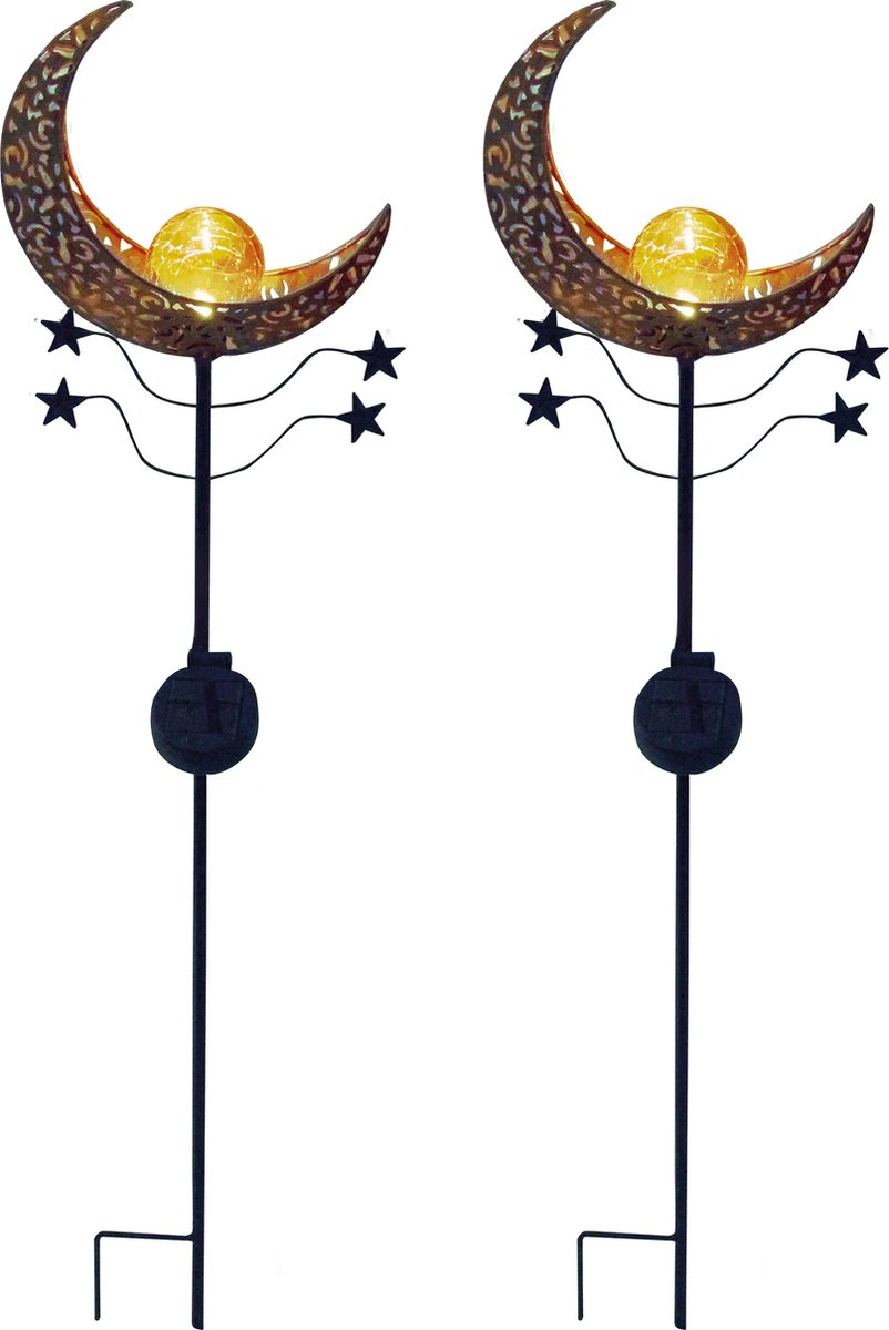 Luxform - Gartenlampe mit Erdspieß - Mandala Orange - 2 Stück - LED - solarbetrieben