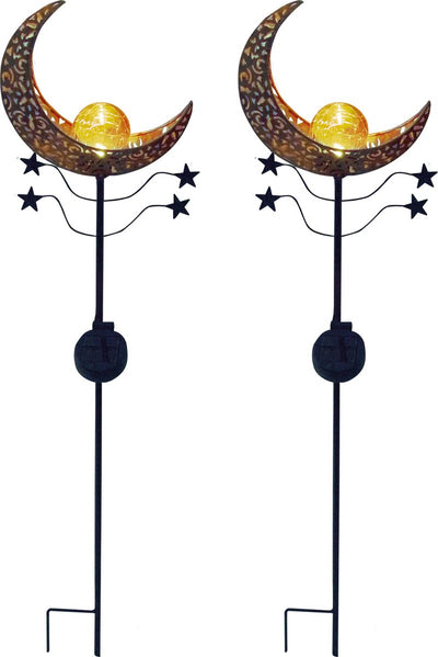 Luxform - Gartenlampe mit Erdspieß - Mandala Orange - 2 Stück - LED - solarbetrieben