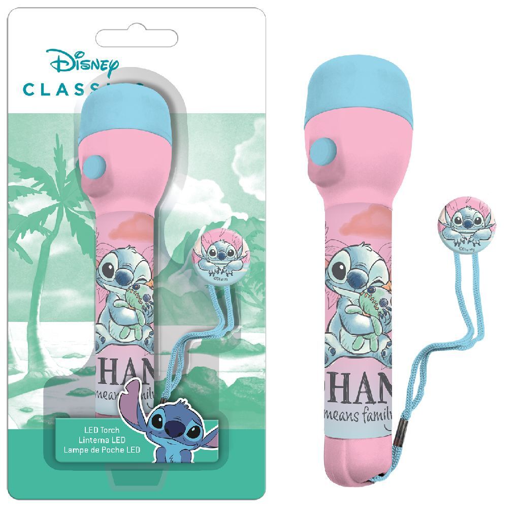 Disney Stitch Taschenlampe 16 cm blau Pink