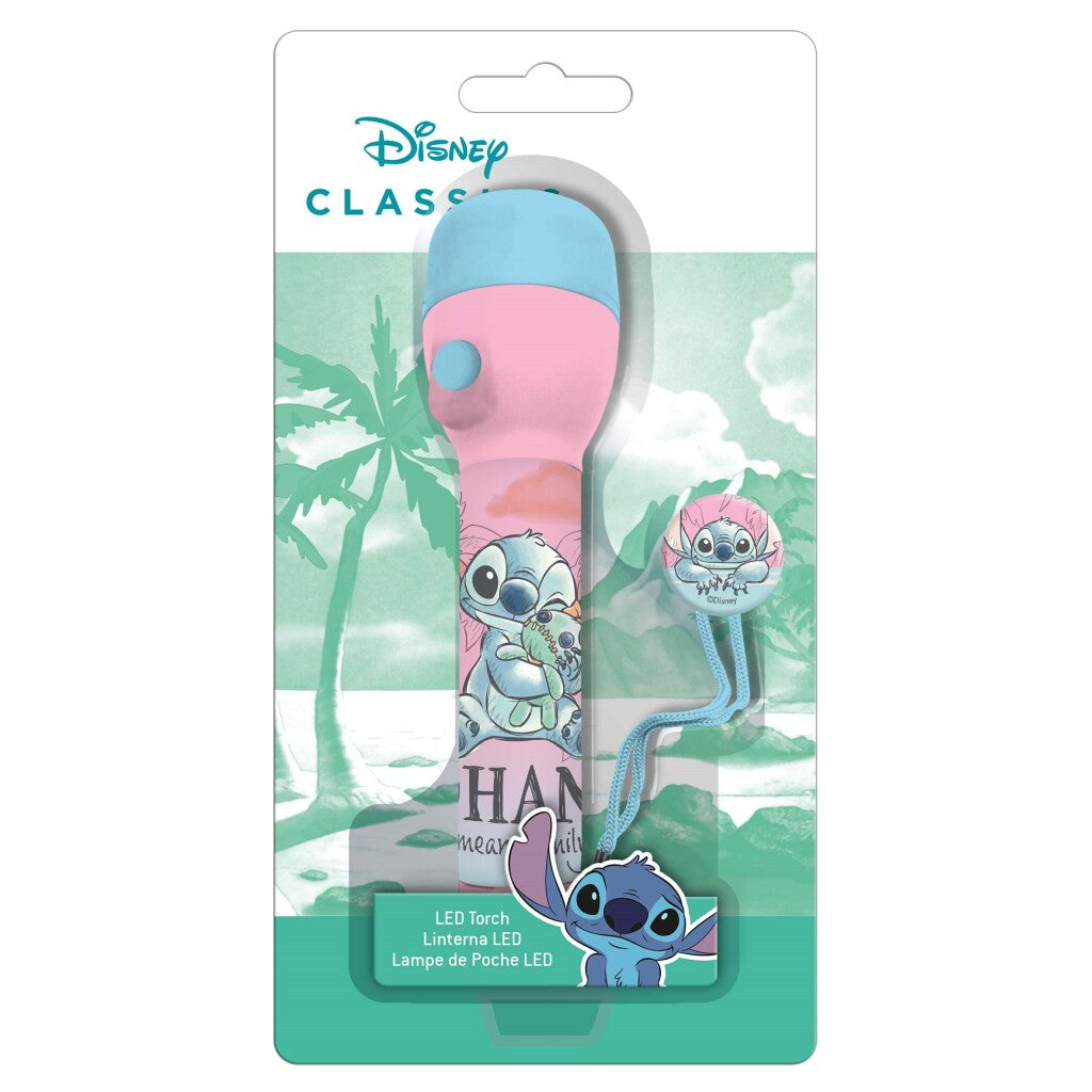 Disney Stitch Taschenlampe 16 cm blau Pink