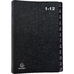 Sortiermappe Exacompta schwarz 1-12 Register