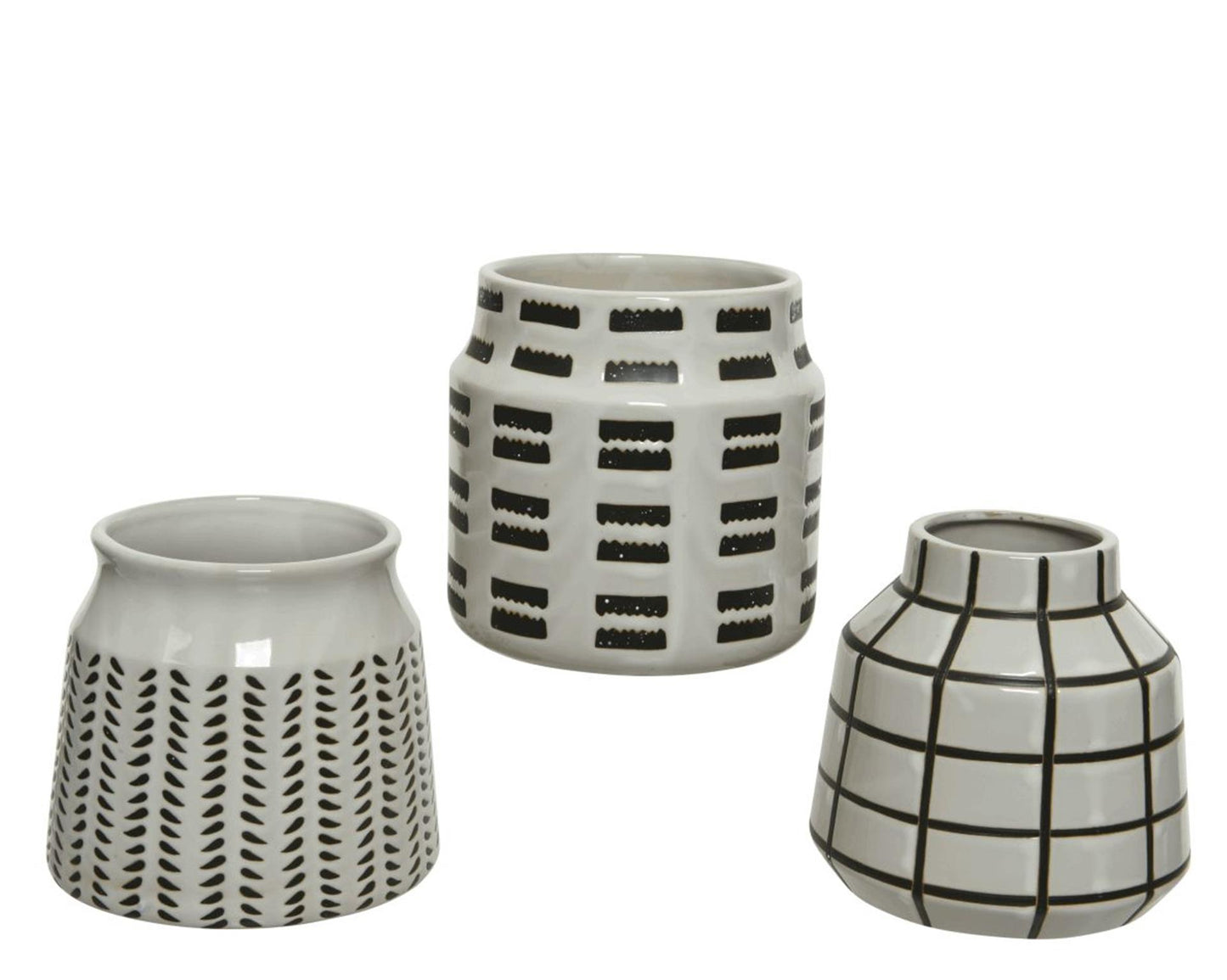 Decoris Vase Porzellan weiß schwarz