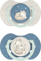 Difrax Lovi Schnuller dynamisch – edel – 0 bis 6 Monate – hellblau-beige – 2 Stück