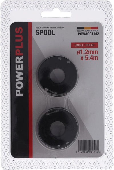 Powerplus Spulen-Rasentrimmer powacg1142 – runde Drahtspule – 5,4 m Draht – passend für powxg8010li – 2 Stk.