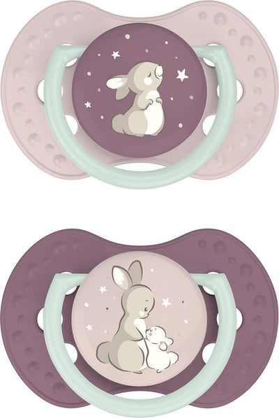 Difrax Lovi Schnuller Dynamic – edel – 18+ Monate – Pink Beige – 2 Stück