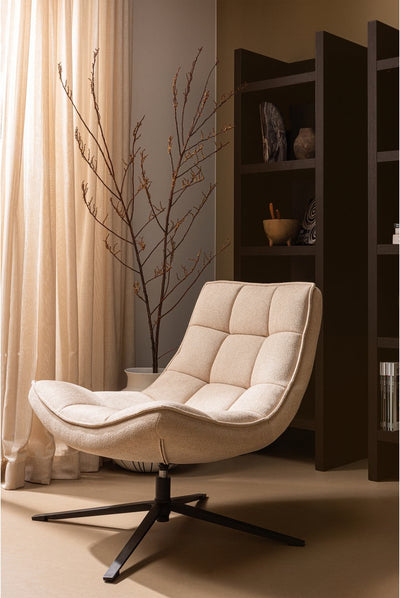 Woood Maudi Drehsessel – Polyester – Natur – 84 x 74 x 86