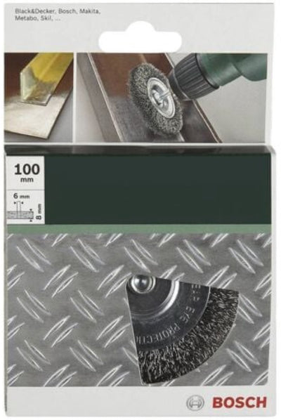 Bosch - Tellerbürsten für Bohrmaschinen - Welldraht, 100 mm 100 mm, 0,3 mm, 4500 U/min