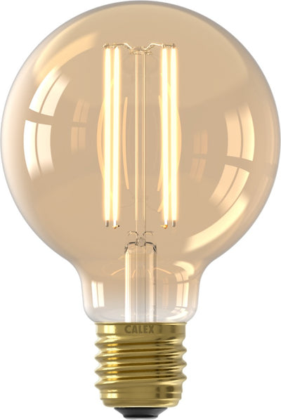 Calex-Filament-LED-Lampe – G80-Vintage-Lichtquelle – E27 – Gold – warmweißes Licht – dimmbar