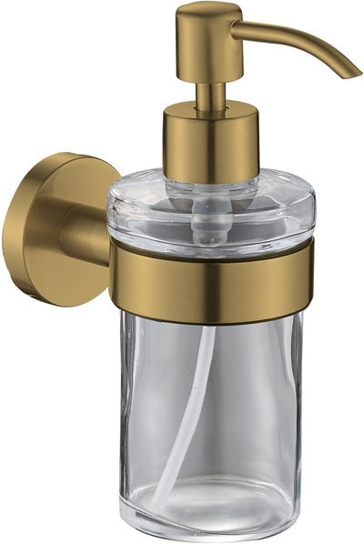 Plieger Vigo Seifenspender – wandmontierter Seifenspender – hängender Seifenspender – Seifenspender aus Glas – 10 Jahre Garantie – gebürstetes Gold