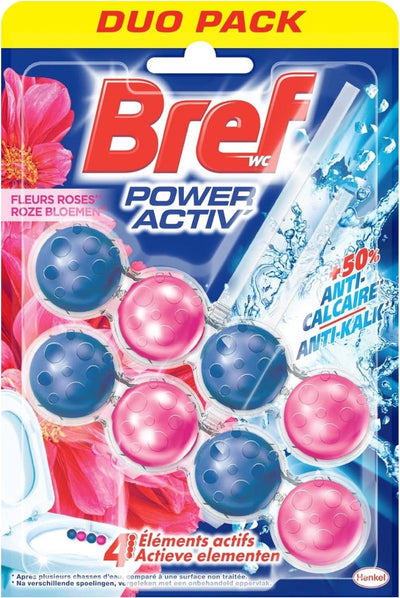 Bref WC - Power Activ+ - Toilettenblock - frische Blumen - 2 Blöcke