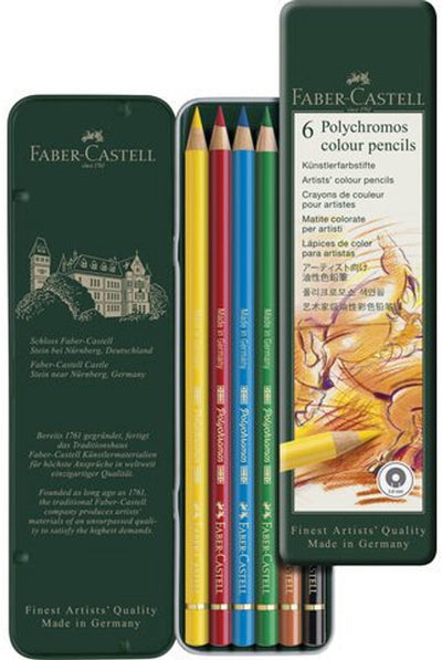 Faber-Castell Buntstift Faber Castell Polychromos Dose 6 Stück Grundfarben FC-110096