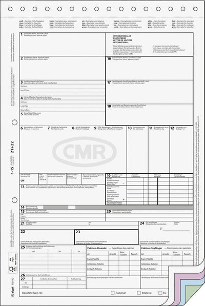 CMR-Frachtbrief Sigel 50 Blatt perforiert