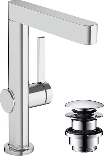 Hansgrohe finoris – Waschtisch-Mischbatterie – Einhebelbedienung – mit Ablassschraube – 230 mm – schwenkbarer Auslauf – Chrom