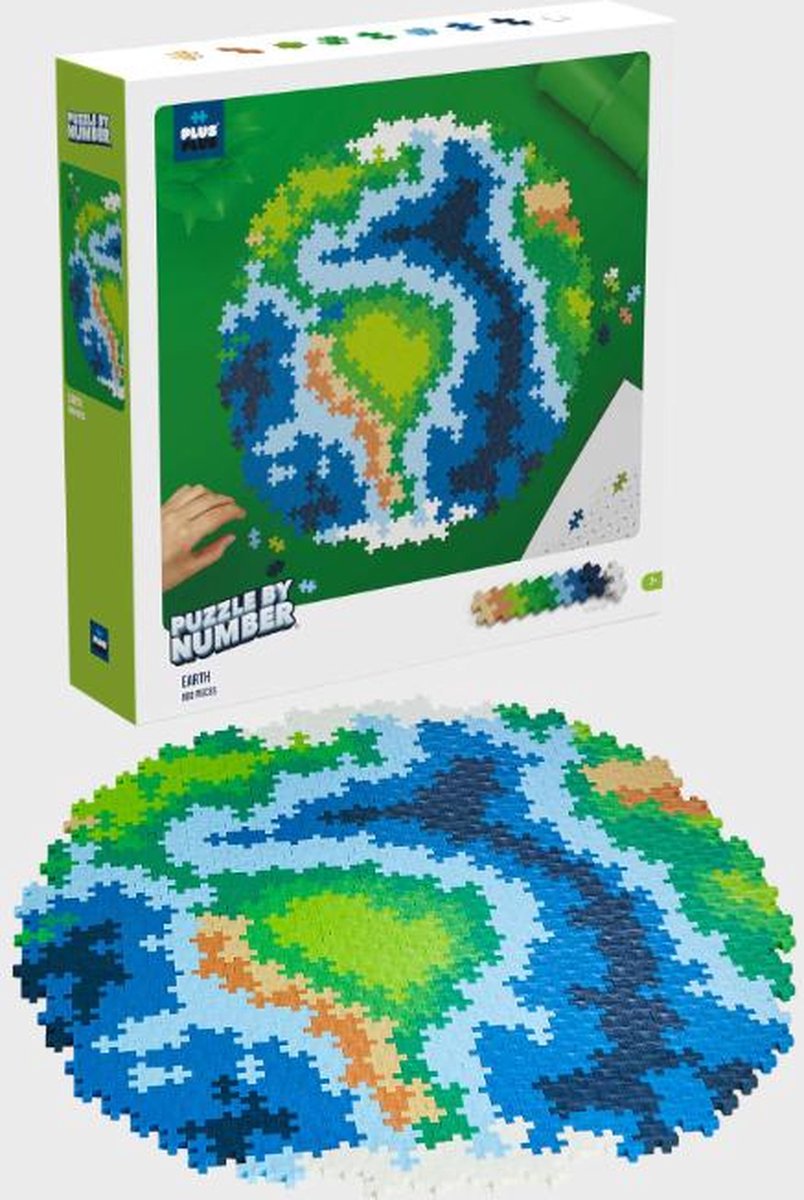 Plus-Plus-Puzzle nach Zahlen Erde 800 Teile – 3914 – Puzzle und Bauspielzeug in 1 – ab 7 Jahren