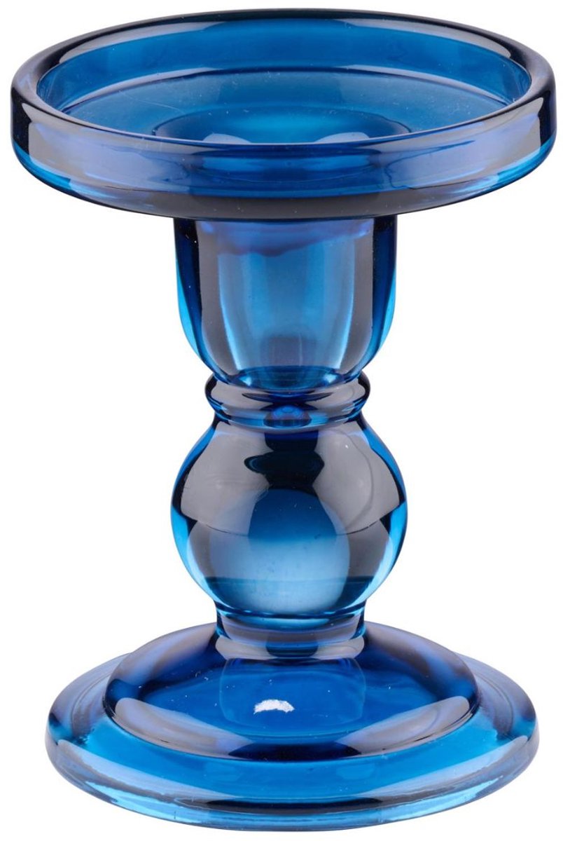 Arti Casa Kerzenhalter für Stumpenkerze – Glaskerzenhalter transparent – ø8,5 x 11 cm – Blau