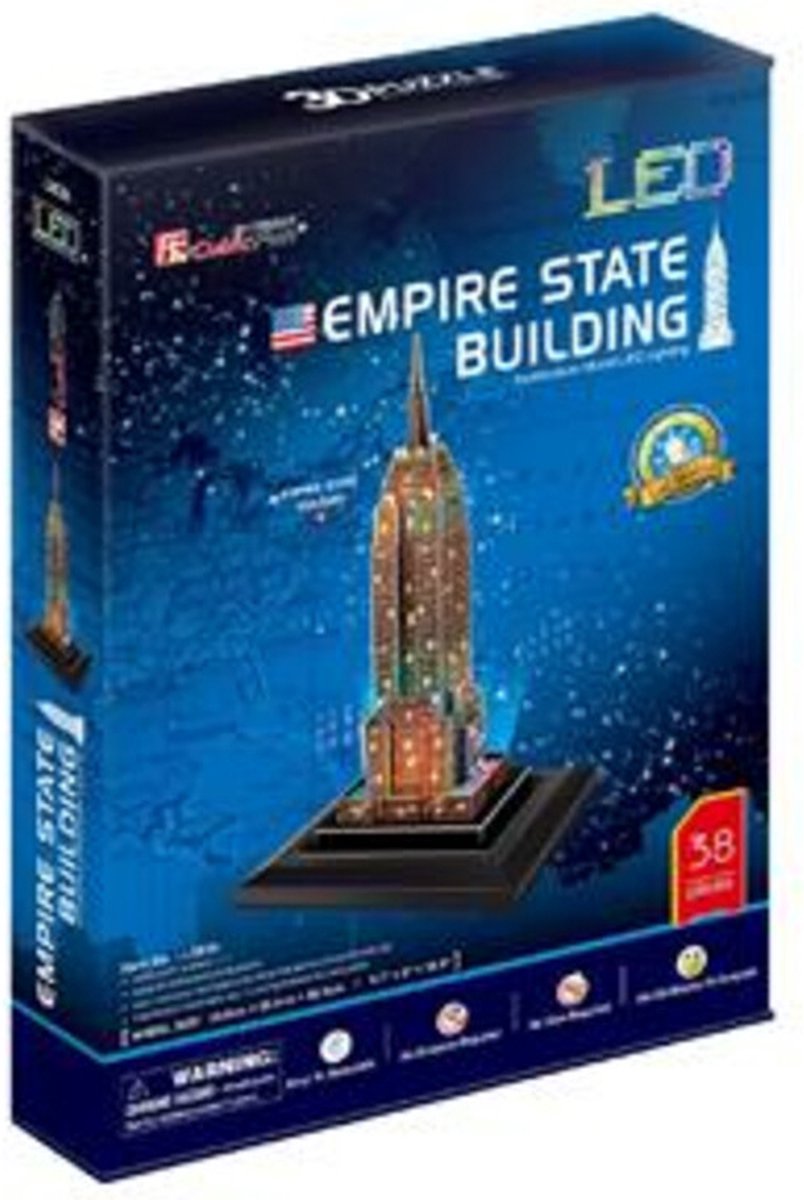 Kubikfun 3D Puzzle Empire State Building mit LED -Beleuchtung