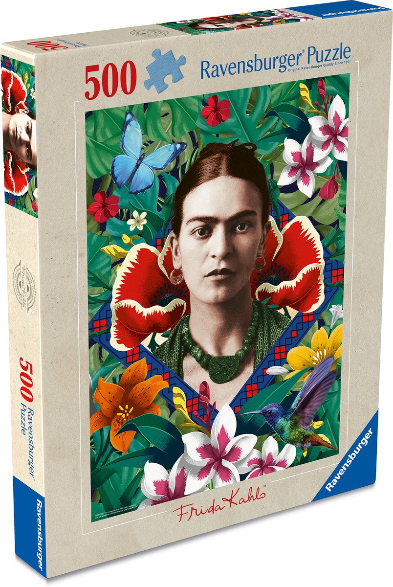 Ravensburger – Frida Kahlo, Blooming Fantasy – Puzzle – 500 Teile