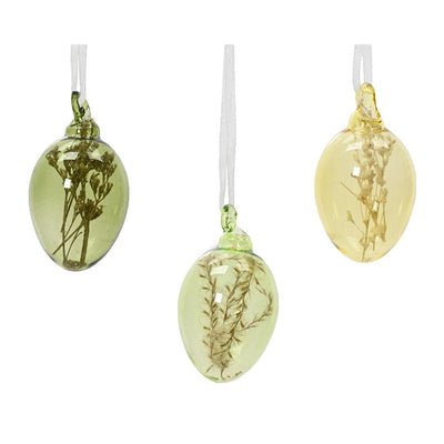 Decoris Osterei mit Trockenblumen h6cm 6-teilig