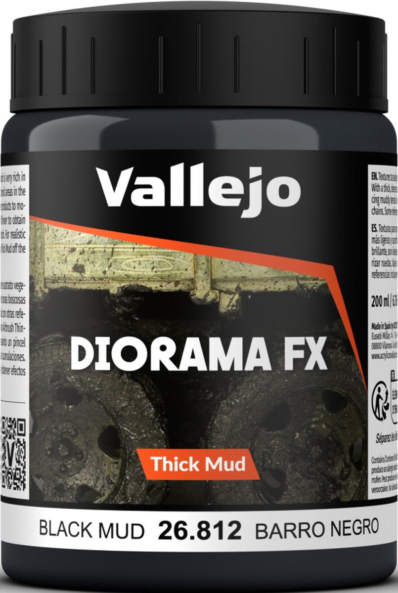 Vallejo val26812 – schwarzer Schlamm, dicker Schlamm, Verwitterungseffekte – 200 ml