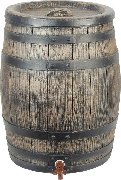 Nature Regenfass mit Holz Look 50 l 38x49,5 cm braun