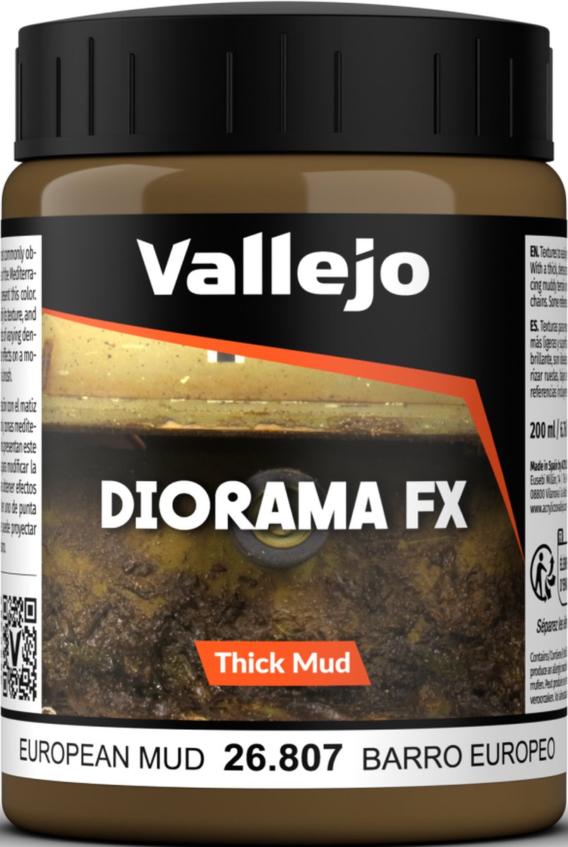 Vallejo val26807 Europäischer Schlamm, dicker Schlamm, Verwitterungseffekte – 200 ml
