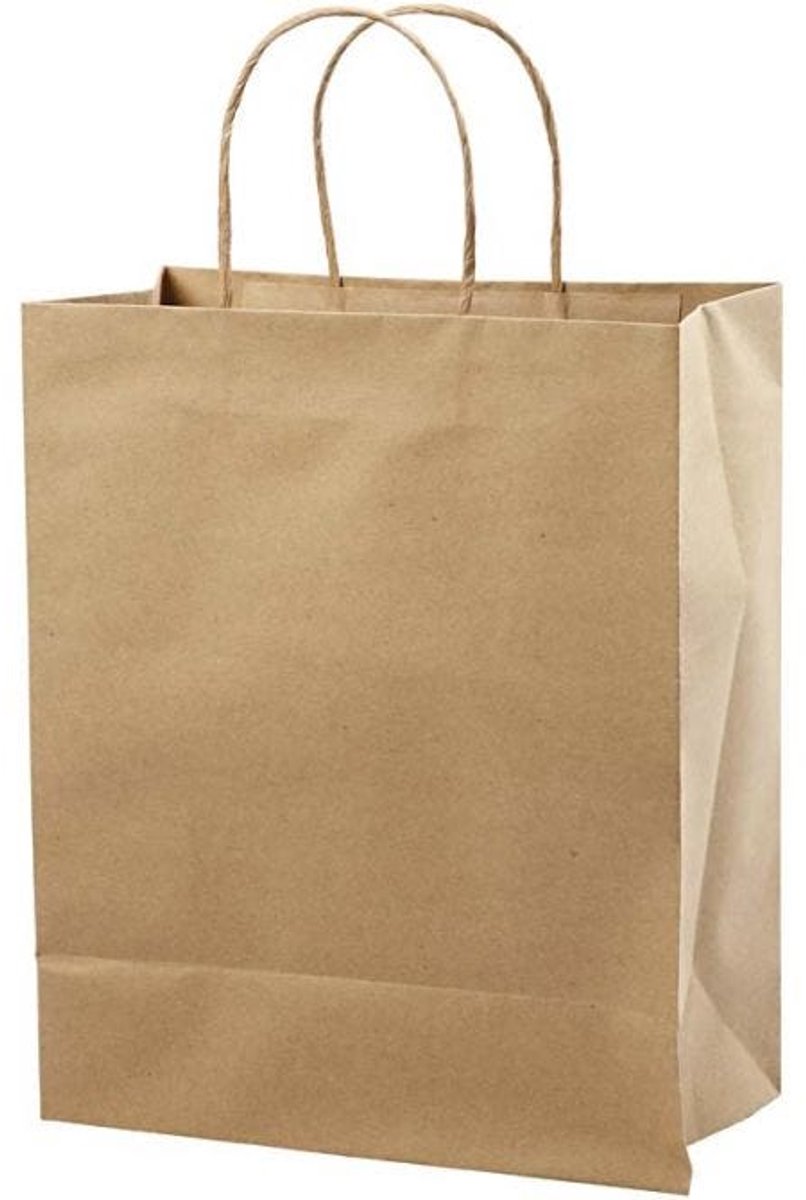 Creativ Company Papiertüten, H: 33 cm, B: 26x13 cm, 125 gr, braun, 10 Stück 1 Karton