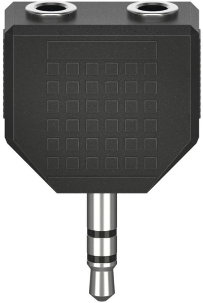 Hama 00205191 Klinkenstecker-Audio-Adapter [2x Klinkenstecker weiblich 3,5 mm - 1x Klinkenstecker männlich 3,5 mm] schwarz