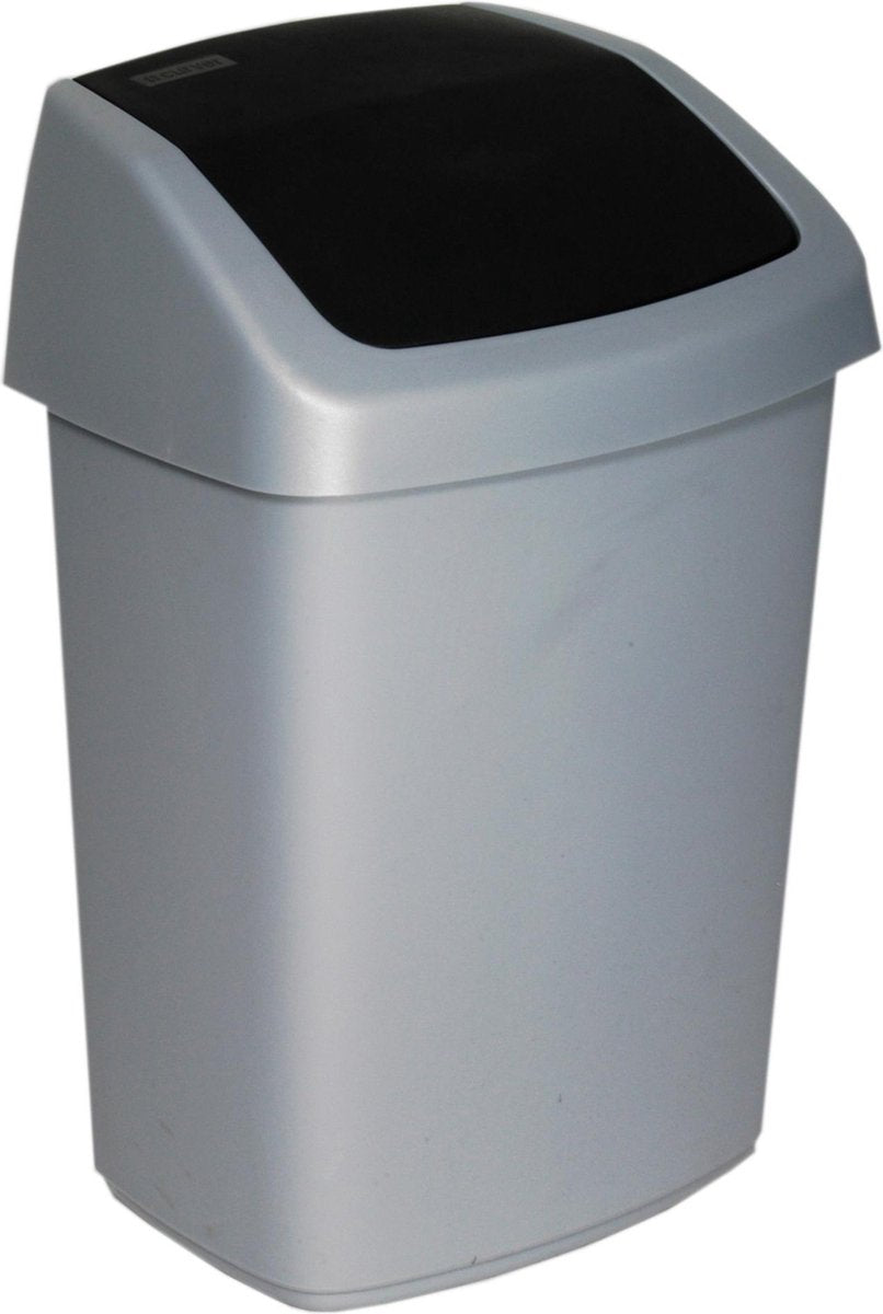 Curver Abfalleimer Swing Silber Anthrazit 25l