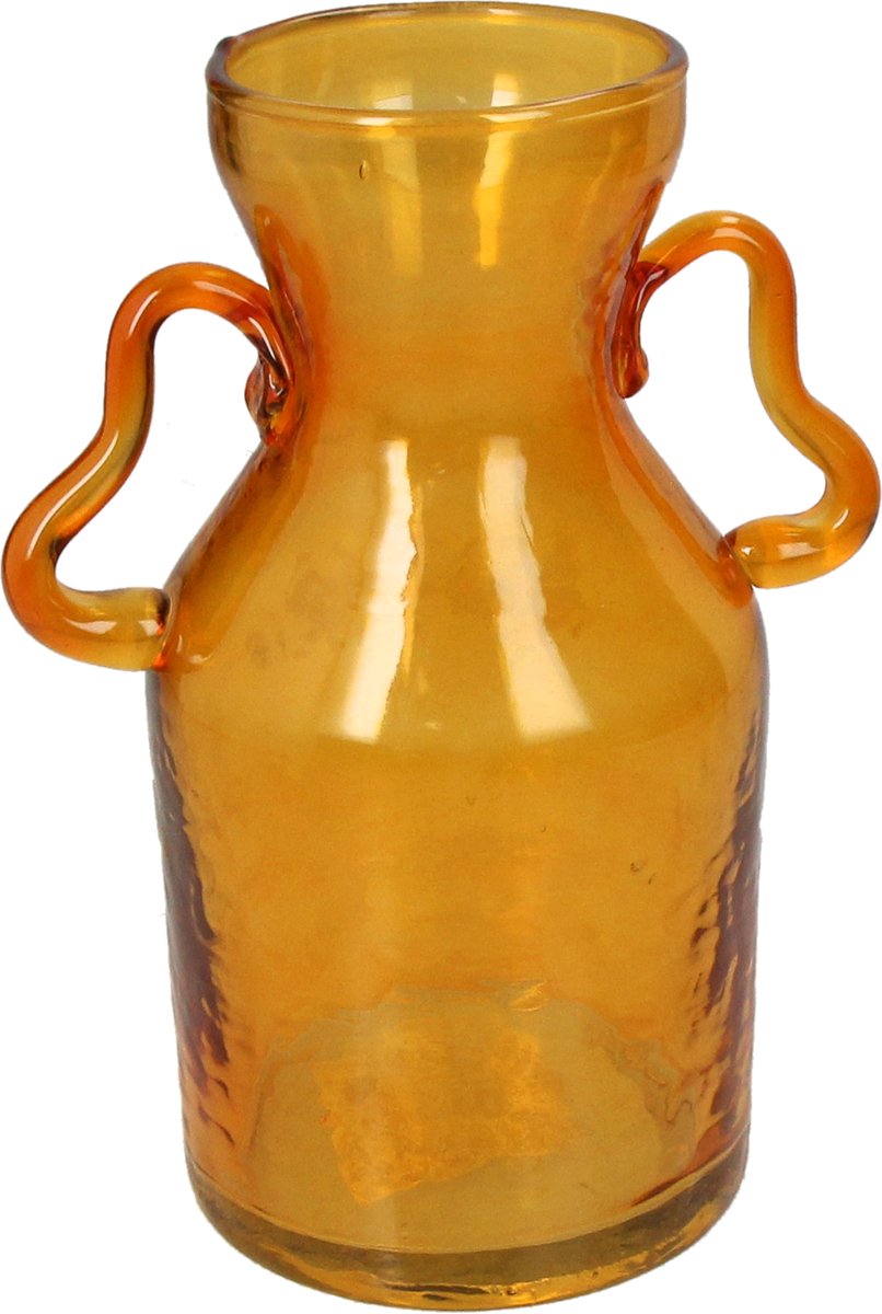 HD Collection Vase aus Glas, bernsteinfarben, 13 x 13 x 18 cm