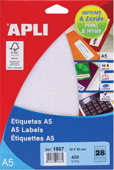 Etiketten Alpi 581867 weiß 420 Stück