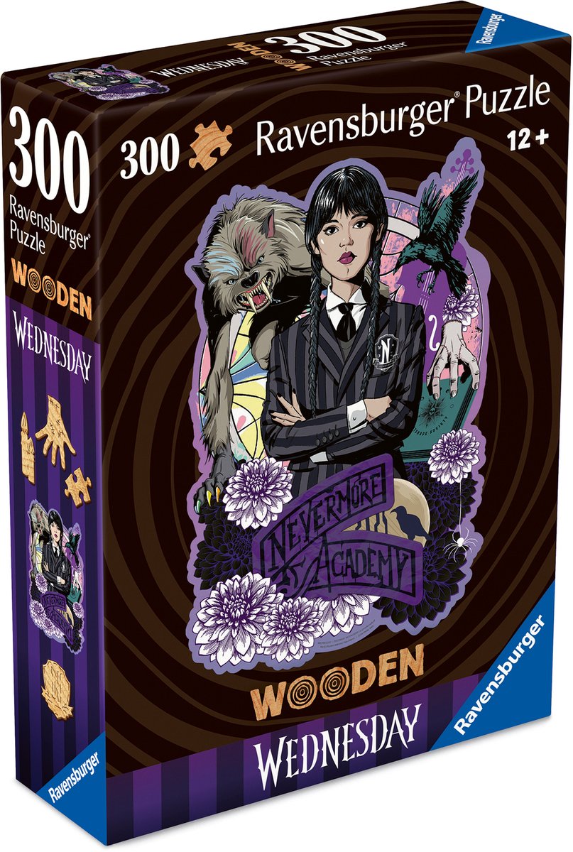 Ravensburger – Mittwoch (Netflix-Serie) – Malerei auf Holz – Holzpuzzle – 300 Teile
