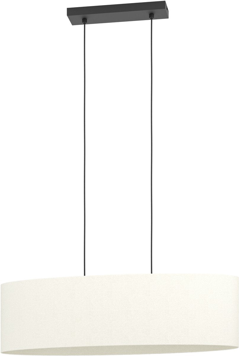 Eglo Febres Hängelampe – E27 – 78 cm – Schwarz und Weiß – Teddystoff