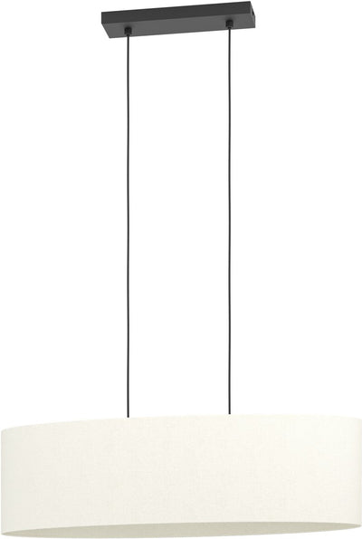 Eglo Febres Hängelampe – E27 – 78 cm – Schwarz und Weiß – Teddystoff