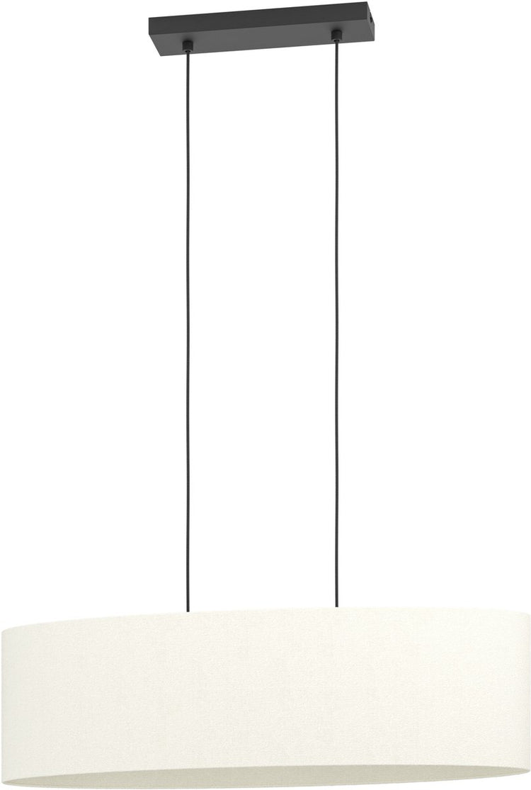 Eglo Febres Hängelampe – E27 – 78 cm – Schwarz und Weiß – Teddystoff