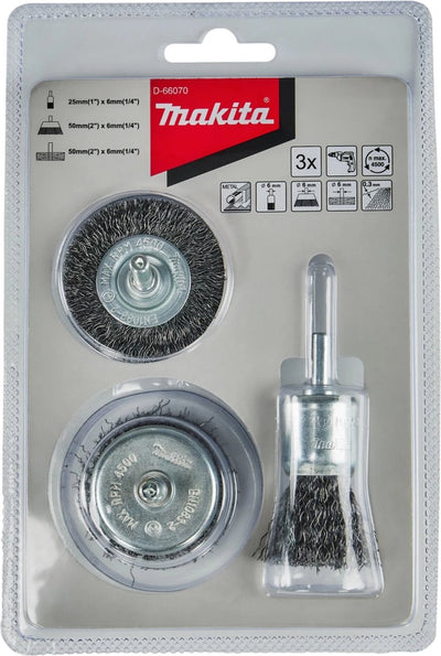 Makita Zubehör Bürstenset 3-teilig – D-66070 – D-66070