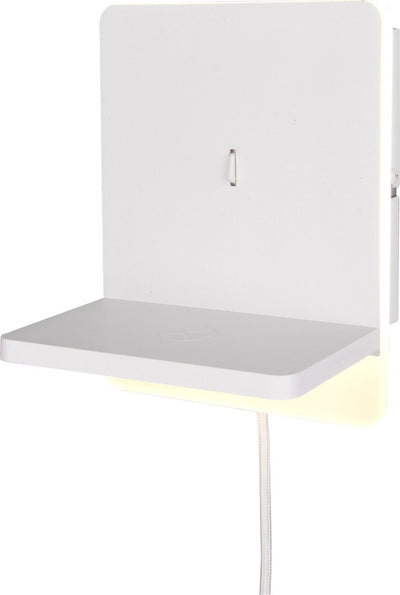 Trio Fairfield - Wandleuchte - weiß matt - inkl. 1x SMD 9W - USB-Anschluss mit Ladefunktion - Dimmschalter - Wandmontage - nicht extern dimmbar - induktive Ladestation - geeignet für Festmontage oder Stecker - USB-C-Anschluss mit Ladefunktion