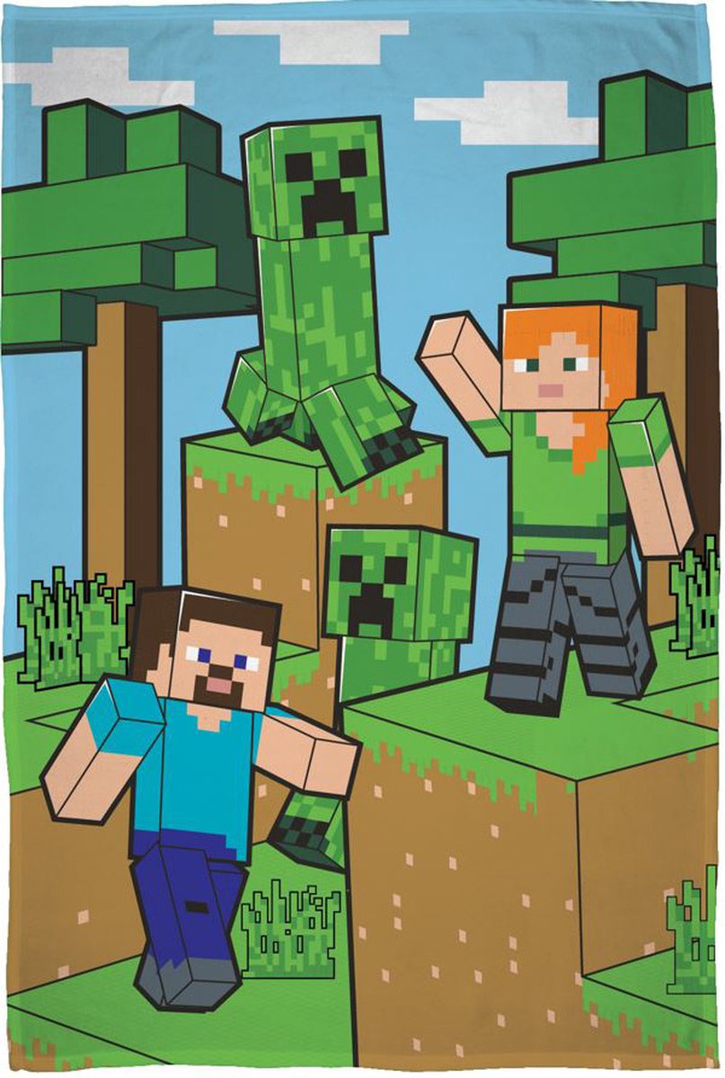 Minecraft Fleece-Plaidblöcke – 100 x 150 cm