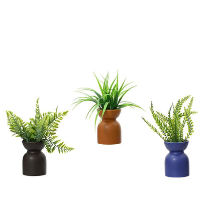Decoris Kunstpflanze grün h23cm 3-fach sortiert