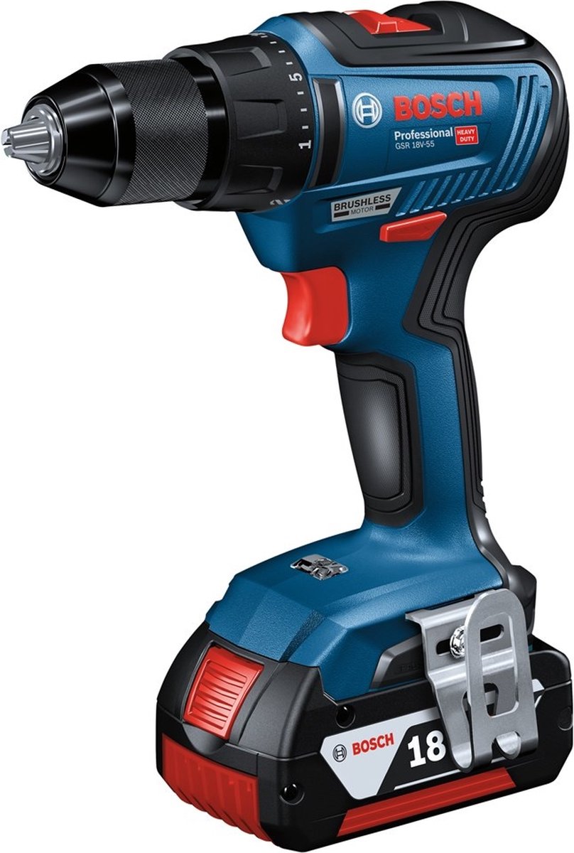 Bosch Professional GSR 18V-55 Akku-Bohrschrauber 18V 4,0Ah in L-Boxx – 06019h5200