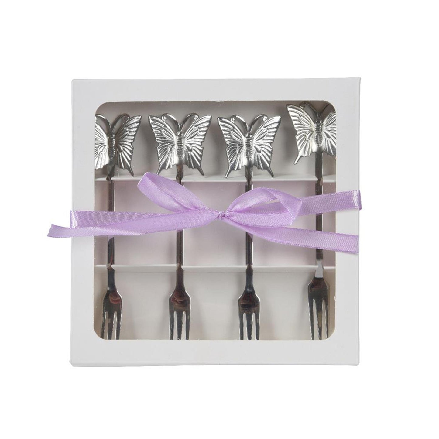 Decoris Gebäckgabel-Set 4-teilig aus Edelstahl