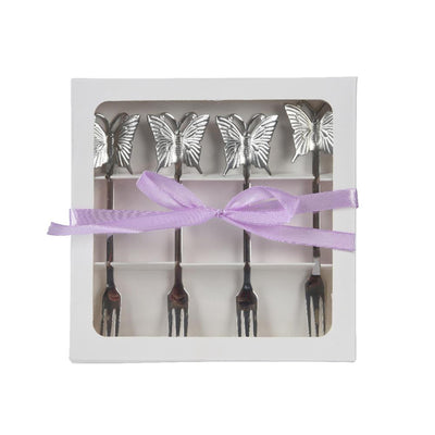 Decoris Gebäckgabel-Set 4-teilig aus Edelstahl