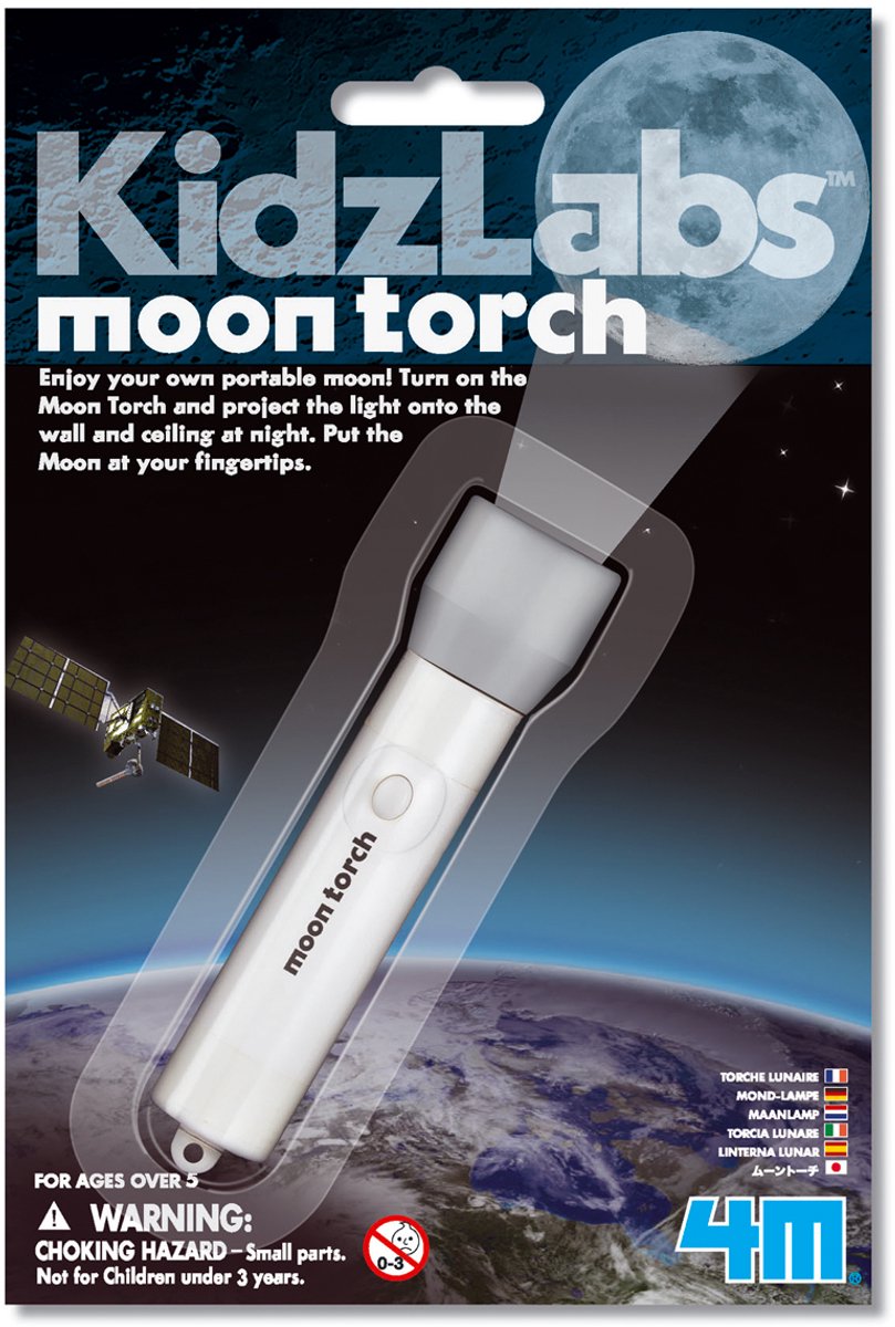 4 m Wissenschaft und Spiel – Projiziere den Mond – Batterien im Lieferumfang enthalten – Kidzlabs – 5+