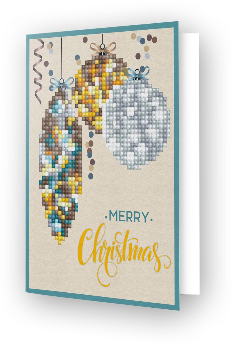 Diamond Dotz® Diamond Dotz Frohe Weihnachten Kugeln antike Grußkarte