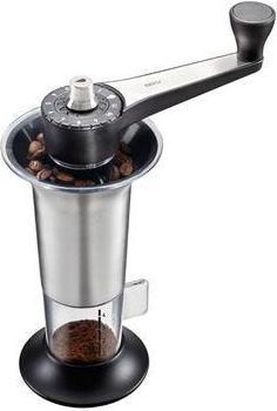 Gefu Kaffeemühle Lorenzo – manuelle Kaffeemühle mit Keramikmahlwerk – 11 Mahlgradeinstellungen – Edelstahl