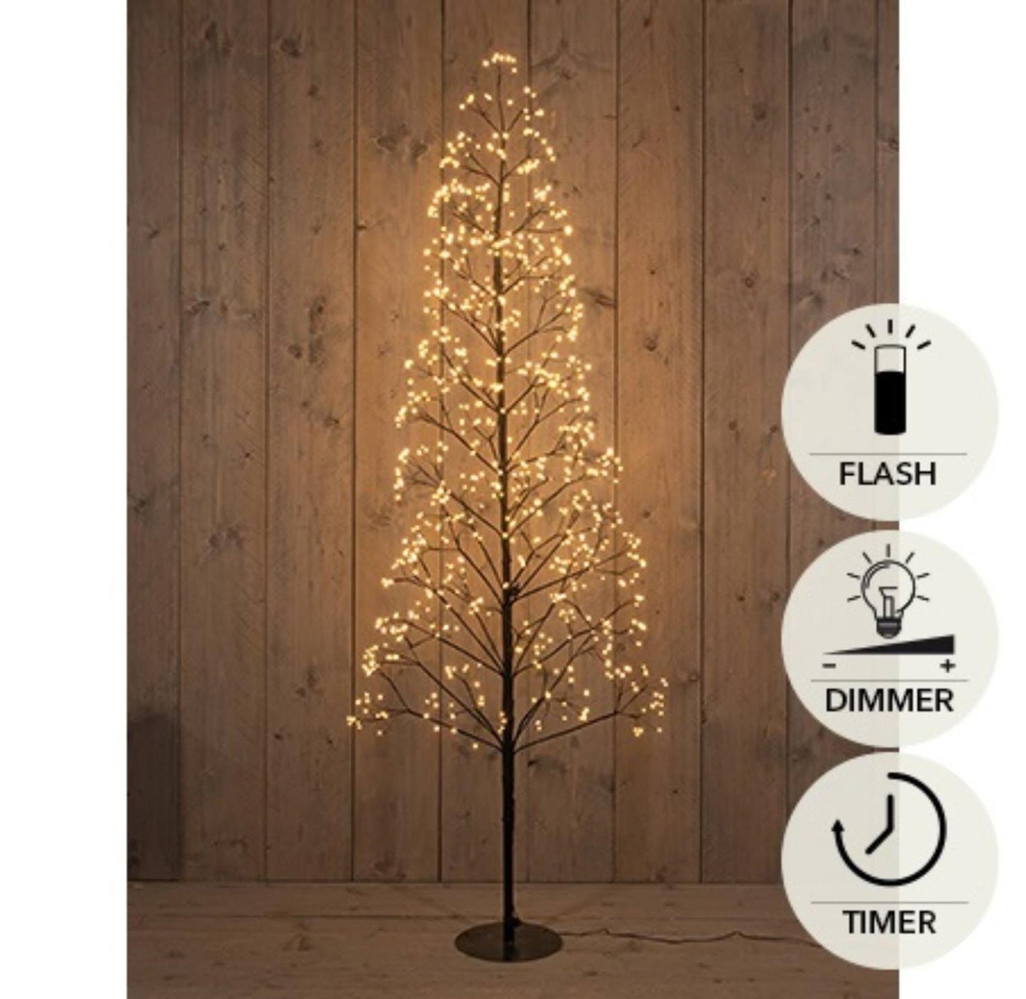 Anna's Collection beleuchteter Weihnachtsbaum 960LED klassisch warm H180cm mit Blitzfunktion, Dimmer und Timer IP44