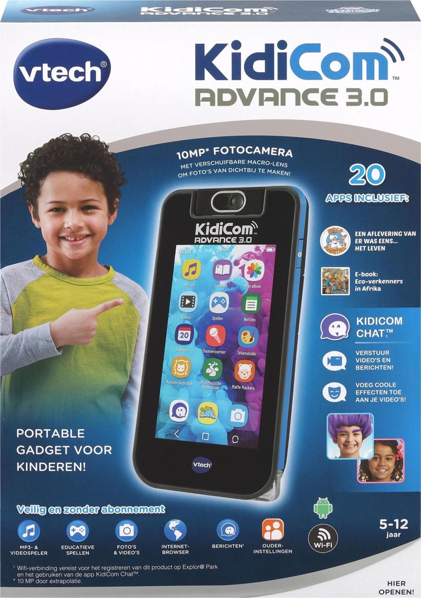 Vtech Toy Telefon Kidicom 3.0 Black Blue 3-Parts