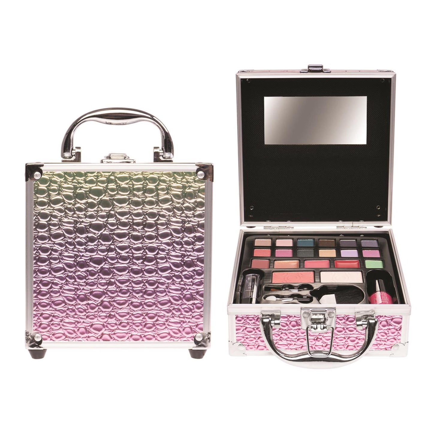 Casuelle Make-up-Koffer Regenbogen-Glitzer