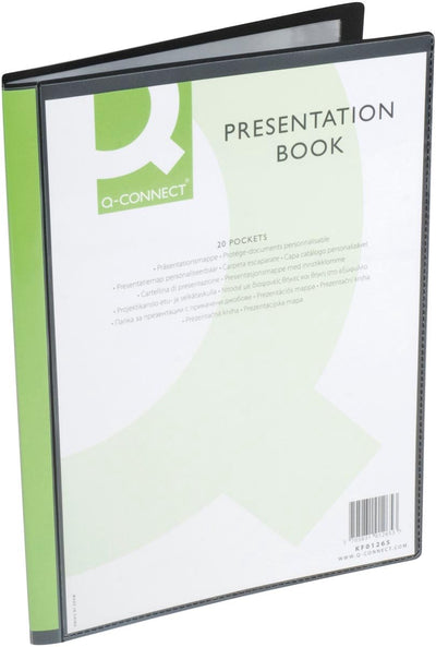 Q-connect Showalbum personalisierbar A4 20 Tüten schwarz 12 Stück
